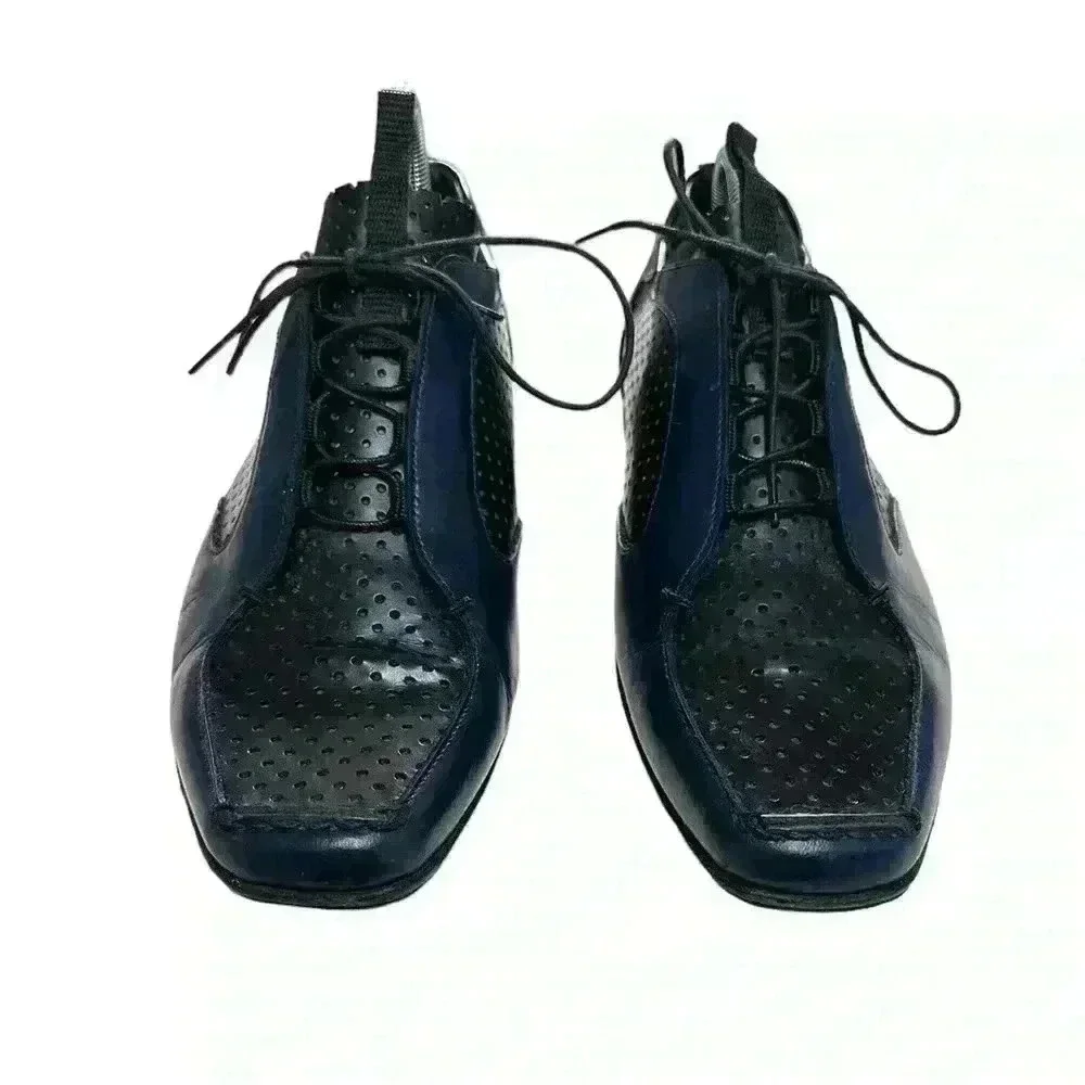 Prada Perforated Leather Bowling Shoes Vintage 2000 - Picture 3 of 7